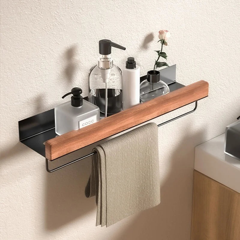 Holz Aluminium Material Eckregal Shampoo Lagerregal Dusche Wandregal Badezimmer Organizer Badezimmerzubehör