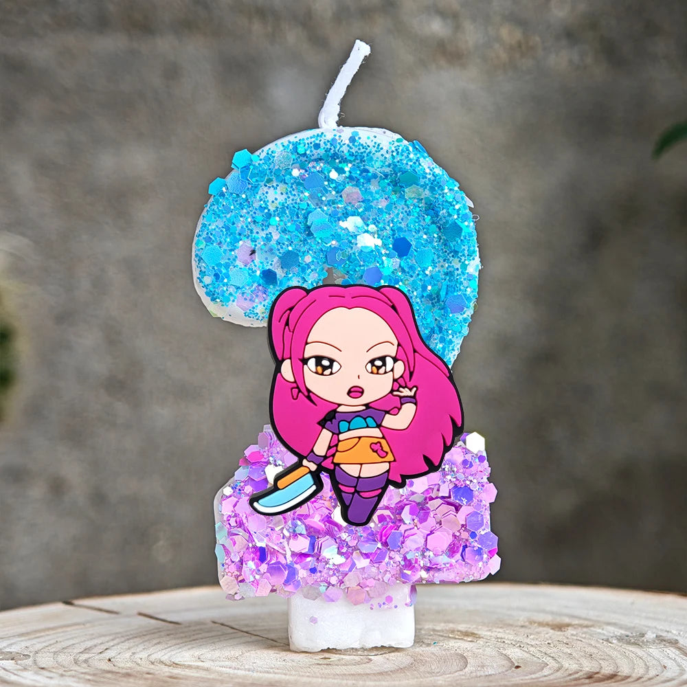 Heißer Kpop Dämon Jäger Thema Kerze 3D Nummer 0-9 Kinder Geburtstag Kuchen Dekoration Baby Dusche Anime Party liefert Geschenke.