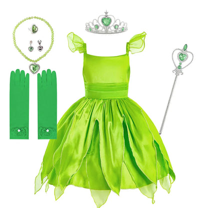3-10 Jahre Kinder Feenkleid Kinder Cosplay Abend Fantasie Baby Rüschen Karneval Kostüm Prinzessin Grün Party Kleidung 2023 Neu.