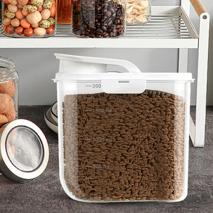 2L Pet Food Container Airtight Pet Food Storage Containers Canister with Lid for Sugar Rice Cereal Nut Pasta Snack Organizer.