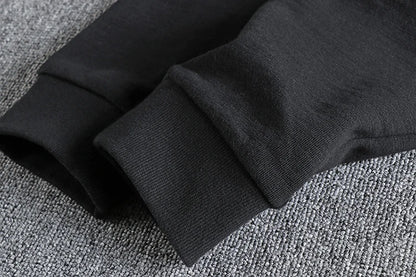 Autumn Winter American Retro Thick Sweatpants With Velvet Men's Pure Cotton Washed Heavyweight Knitted Sports Ankle-tied Pants.