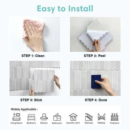 1/10pcs Decorative 3D Peel and Stick Wall Panel 3D Tile Sticker Self-Adhesive Kitchen Tile Backsplash Bathroom Wall Sticker