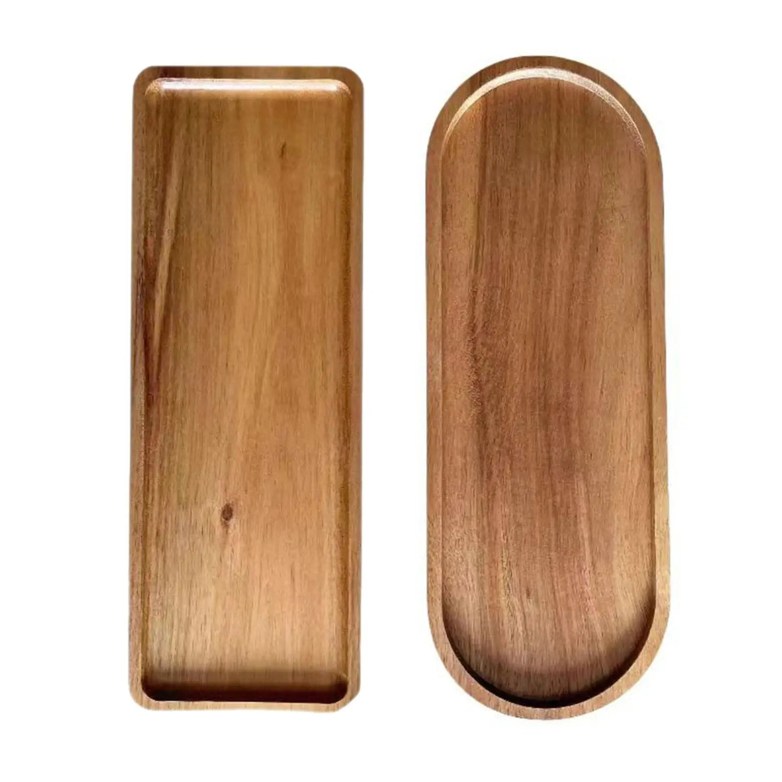 Wooden Plate,Wood Serving Platter Tableware Dessert Plates Breakfast ,Tray Food Dish for Coffee Table Centerpiece Living Room.