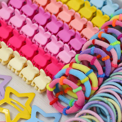 1800PCS Girl Hair Accessories Set Glamour Dainty Hairpins Girl Elastic Hair Bands Hairpins Flower Hair Claws Hair Ties A1314.