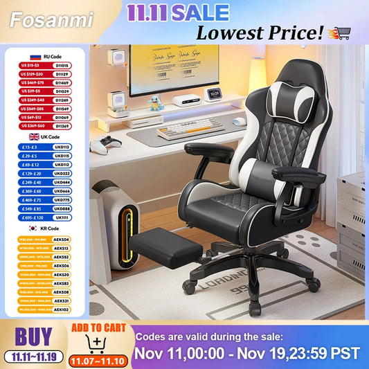 Gaming-Stuhl im Racing-Stil, drehbarer Bürostuhl, 8 cm dickes Latexkissen, verstellbarer Computersitz aus 135 Grad PU-Leder