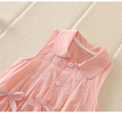 Sommer Säuglings Body Kleidung 3-24M Nette Schleife Kleinkind Neugeborene Artikel Baby Dünne Lose Ärmel Ein Stück.