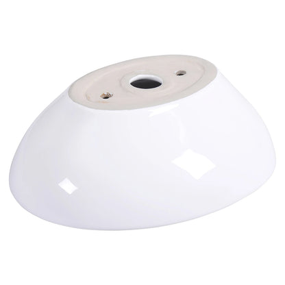 Rundes Aufsatzwaschbecken aus Keramik mit hohem Rand, weiß