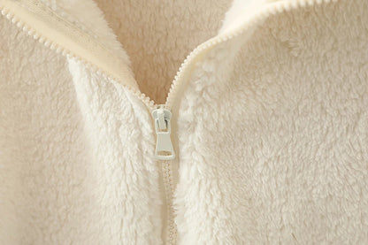 Damen-Fleecemantel, Winter, warm, verdickte Jacke, beidseitig zu tragen, doppelseitige Samt-Korallen-Fleece-Mäntel, Polar-Fleece-Jacken.