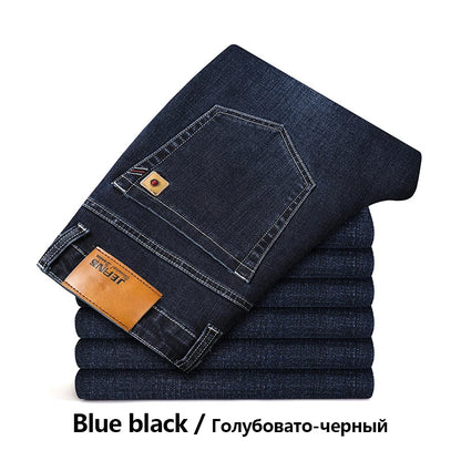 Baumwolle Herren Jeans Denim Hosen Marke Klassische Kleidung Overalls Gerade Hosen für Männer Schwarz Oversize Große Größe 35 40 42 44 46