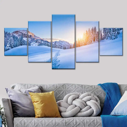 Landscape Canvas Posters Home Decor 5 Pieces Natural Lake Paintings Wall Art Scenery Pictures Modular Living Room Decor Unframed