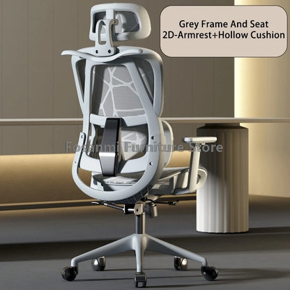 Atmungsaktiver Mesh-Computer-Bürostuhl mit Armlehne und Lordosenstütze, verstellbarer ergonomischer Schreibtischstuhl, Heim-Gaming-Kopfstützenstuhl