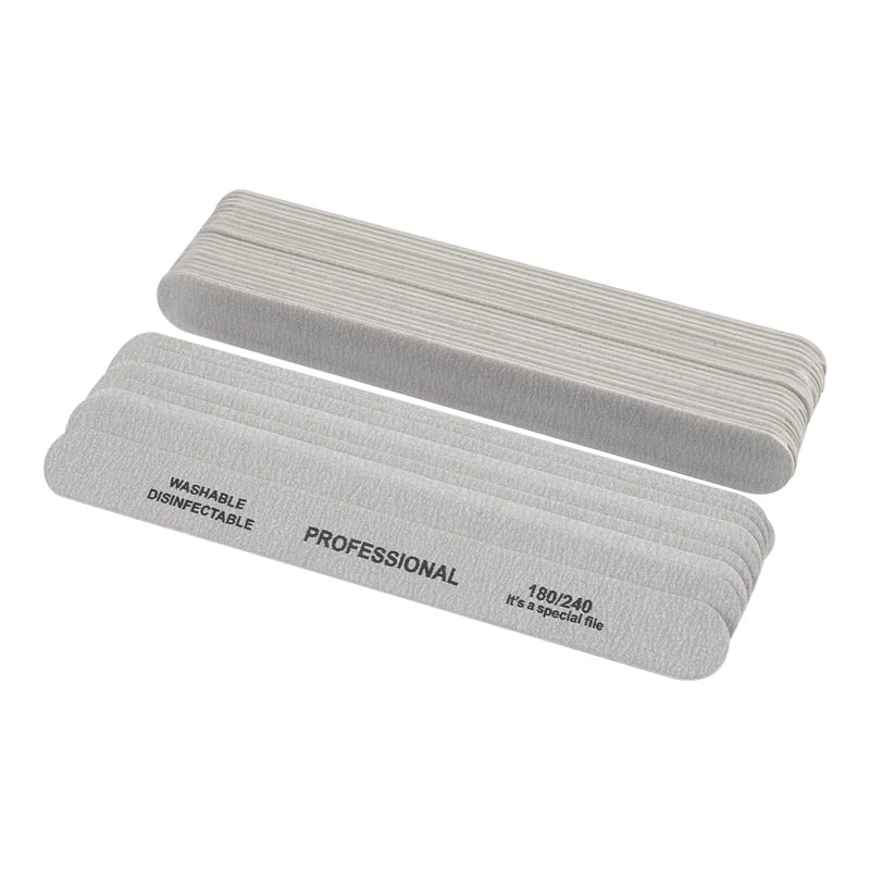 10pcs/lot Sandpaper Nail File for gel nails 180/240 Professional Manicure Buffer Pedicure Double-sided set de limas Nail Tools.