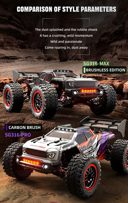 ZLL SG316 MAX 1:16 High Speed Drift Racing Car 80KM/H Brushless Motor 4WD RC Off Road Car Monster Trucks Toys for For Kids Gifts
