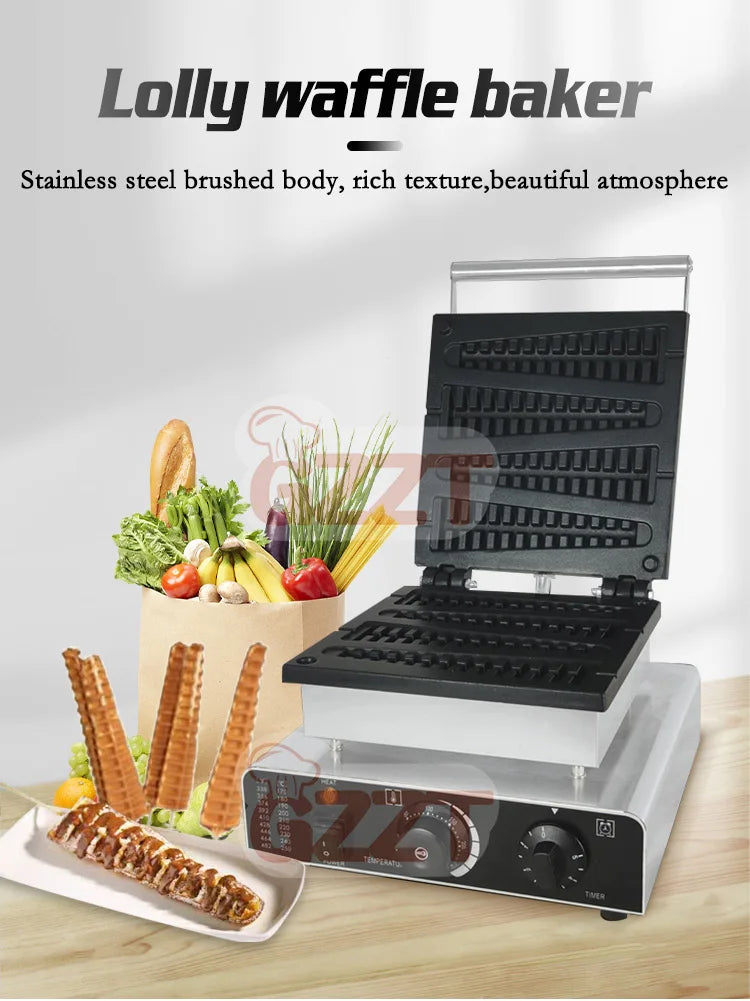 GZZT 1750W Electric Waffle Pancake Maker Waffle Stick Machine Lolly Waffle Maker Christmas Tree Shape Waffle Maker 110V 220V.