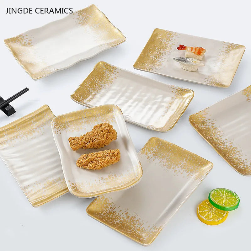 1Pc Thickened Melamine Tableware Not Easily Broken Plastic Barbecue Plate Merchant Dining Plate Household Kitchen Accessories.