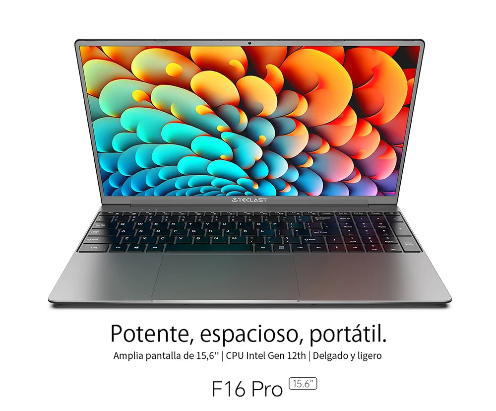 【New】Teclast F16Pro Laptop 15.6 Inch 1920X1080, 12Gb / 16Gb Ram, 256Gb / 512Gb Rom, Backlit Keyboard, for Intel N95, Mini-Hdmi.