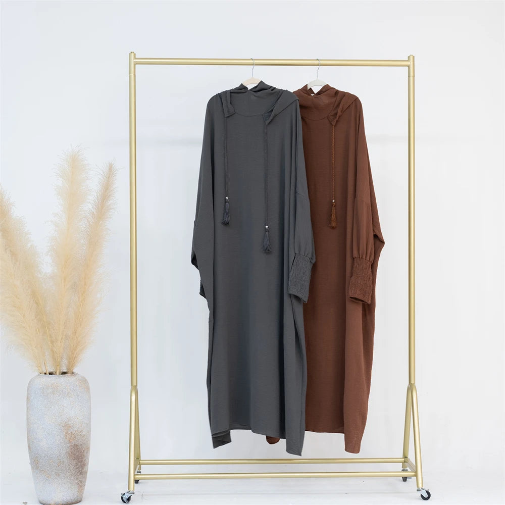 Ramadan Eid Dubai Linen Khimar Abaya Damen Muslim Modal Hijab Dress Kaftan Abayas For Women Kebaya Robe Femme Musulmane