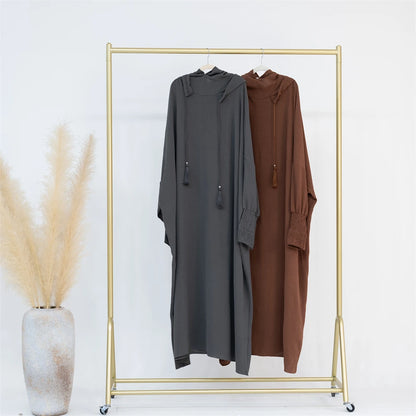 Ramadan Eid Dubai Linen Khimar Abaya Damen Muslim Modal Hijab Dress Kaftan Abayas For Women Kebaya Robe Femme Musulmane