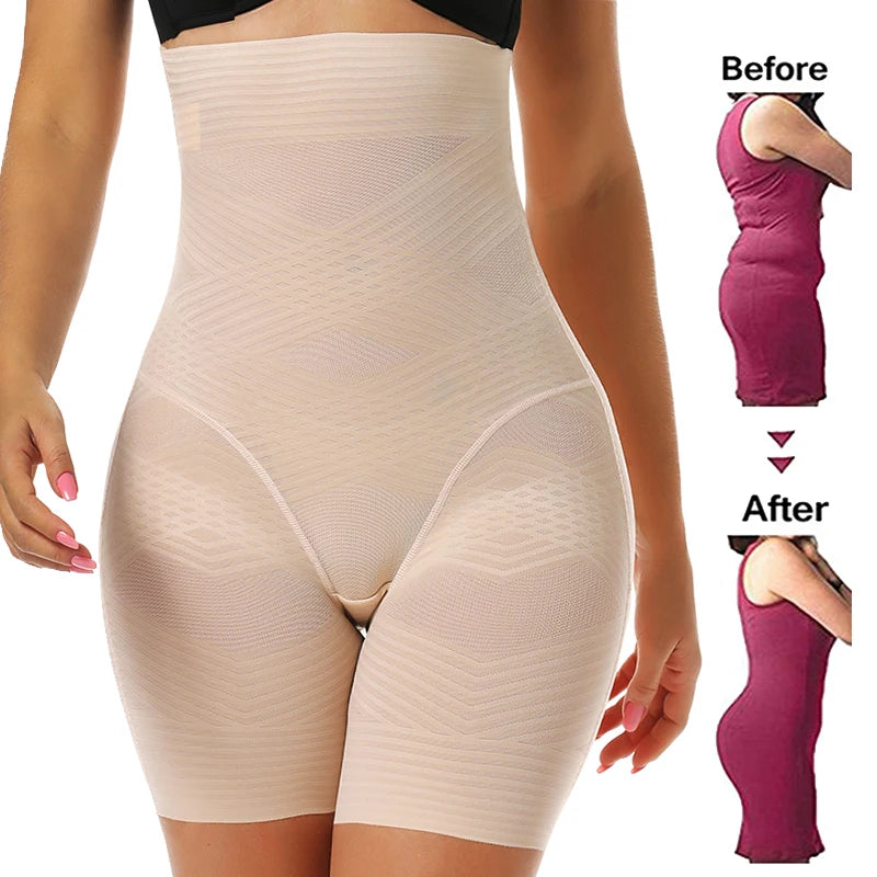 Women Body Shaper High Waisted Trainer Tummy Control Panties Butt Lifter Slimming Underwear Waist Cincher Shapewear Shorts.