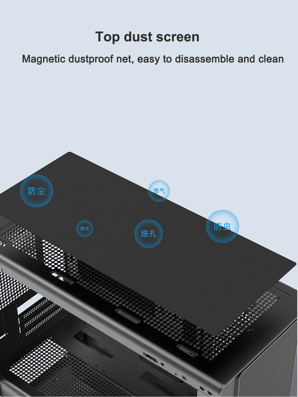 Power Train N1 MATX ITX Case Glass Side Transparent Host Shell Desktop Computer 360 Water-Cooled Mesh ventilation PC Casings.