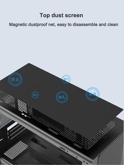 Power Train N1 MATX ITX Case Glass Side Transparent Host Shell Desktop Computer 360 Water-Cooled Mesh ventilation PC Casings.