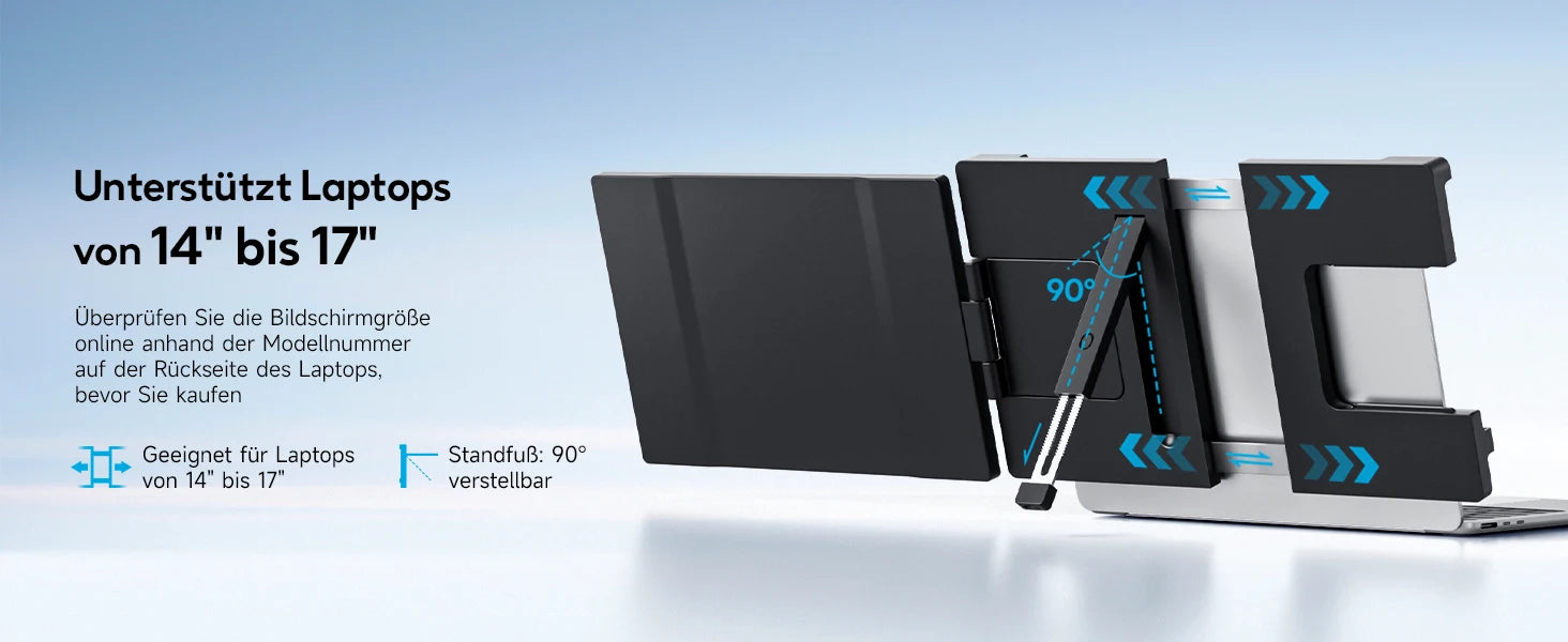 Dopesplay 14.1 inch Portable Monitors 1200P HDR External Screen Extender for Laptop XBox PS4 5 Second Display up to 17.3 Laptops.