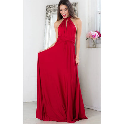 Sexy Frauen Multi way Wrap Cabrio Boho Maxi Club rotes Kleid Verband langes Kleid Party Brautjungfern Unendlichkeit Robe Longue Femme.