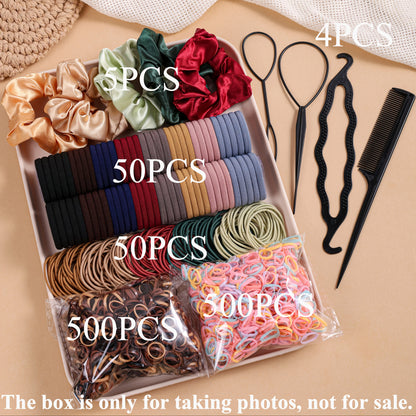 1109Pcs Hair Accessories Set for Women Seamless Ponytail Holders Scrunchies Elastic Hair Ties Girls Variety Hair Bands.