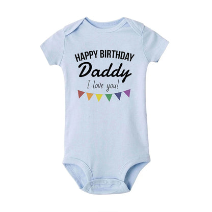 Alles Gute zum Geburtstag Papa Baby Body Vater Party Jungen Mädchen Outfit Strampler Säugling Sommer Kleinkind Kurzarm Kleidung Ropa Geschenke.