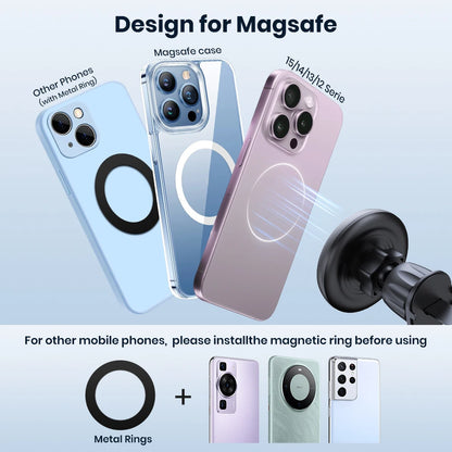 TOPK for Magsafe Car Phone Holder,Powerful Magnetism Premium Quality Single-Hand Operation Metal Hook Magnetic Car Phone Mount.