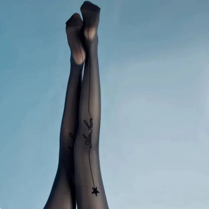 Sexy Blue Butterfly Net Stockings Women's Long Tube Socks Invisible Sweat Absorbent Polka Dot Design Pure Desire Stockings.