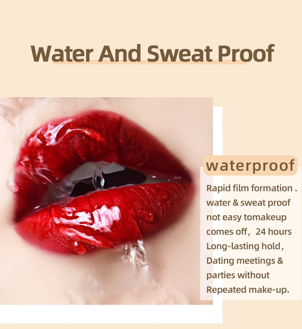 QIBEST Matte Liquid Lipstick Waterproof Long Lasting Lip Gloss Velvet Mate Nude Red Tint Tube Lipsticks Lipgloss Makeup Cosmetic.