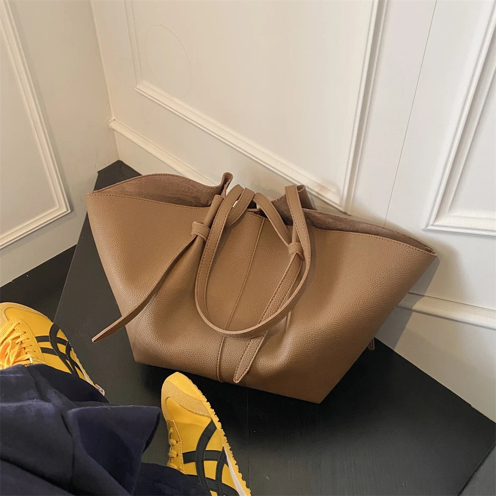 Branded Designer Shoulder Tote Bags For Women Soft PU Leather 2-IN-1 Big Capacity Shopper Tote Set 2025 Luxury Designer Handbags.