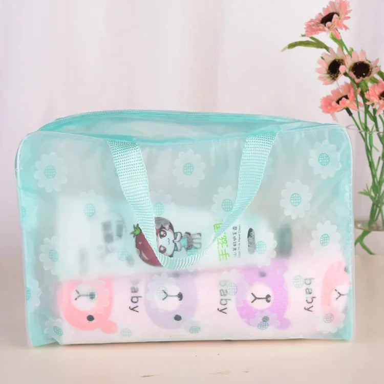 5 Color Waterproof PVC Cosmetic Storage Bag Women Transparent Organizer for Makeup Pouch Compression Travelling Bath Bags