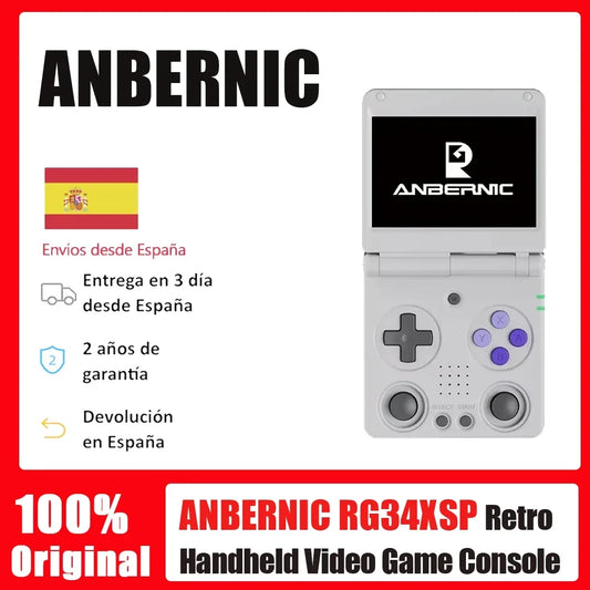 ANBERNIC RG34XXSP Flip Handheld Console 3.4'' IPS Screen Linux 64-bit 64G 5000+ Games Supports 5G WIFI HD-MI TV Output Streaming.