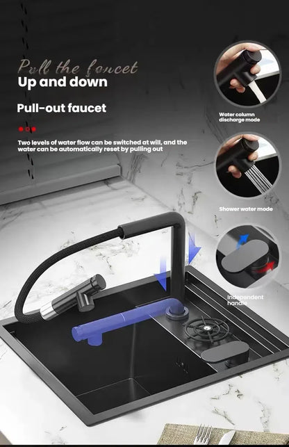 Stainless Steel Small Hidden Kitchen Sink Household Bar Wash Vegetable Basin Mini Single Slot With Cover Plate Cup Washer