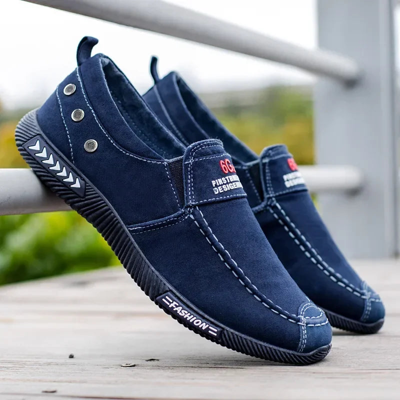 Denim Men's Canvas Shoes Slip on Sneakers Male for Summer 2025 New Outdoor Driving Moccasin Trendy Vintage Loafers Shoes for Men