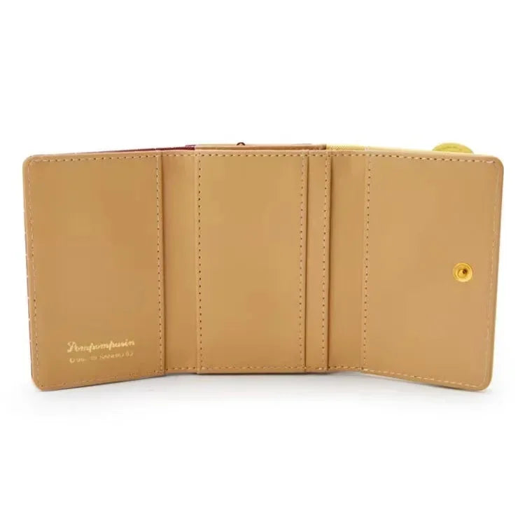 Sanrio Hello Kitty Bag Kawaii Cinnamoroll My Melody Kuromi Casual Fashion PU Leather Wallet Cute Folding Card Bag Birthday Gifts.