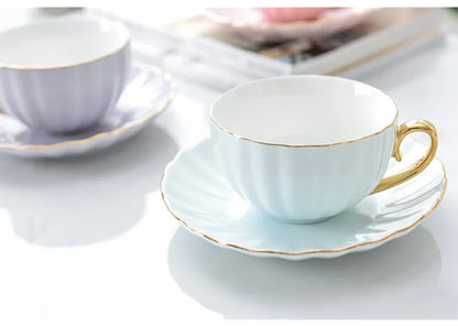 Pink Cute Creative Porcelain Cup And Saucer Ceramics Coffee Cup Simple Tea Sets Modern Design Home Flower Red Tea Cup.