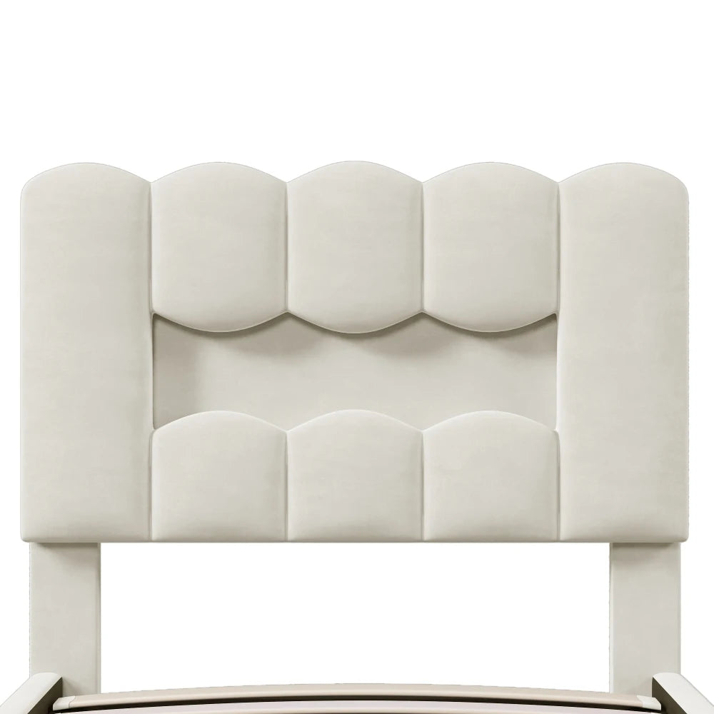 Modernes Polsterbett, 90 x 200 cm, ohne Matratze, LED-Beleuchtung, mit hydraulischem Gerät, verstellbarer Kopfteil, Samt, Grau