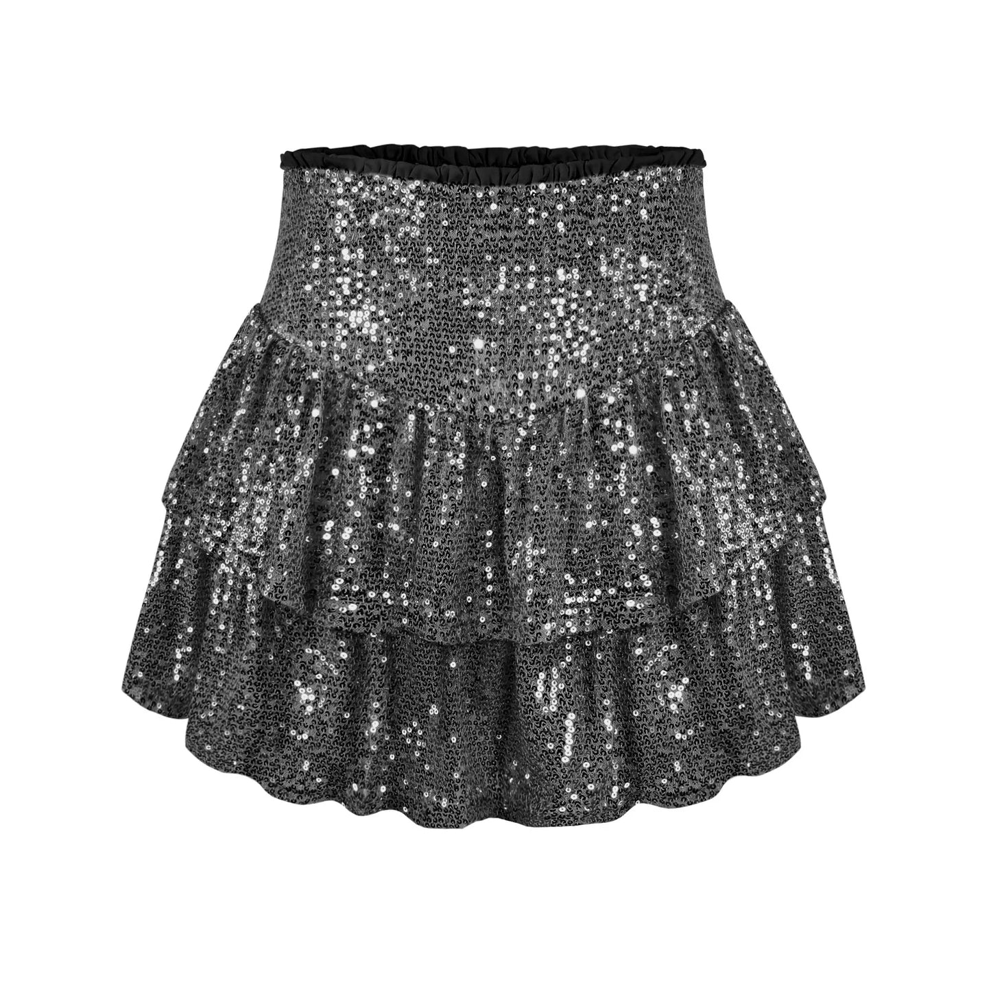 Dresses 2025 Woman Summer New Fashion Sequined Skirt Sequined Sexy Solid Color Pleated Skirts Y2k Woman Clothing.