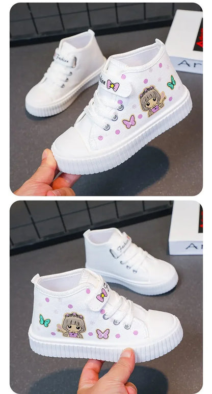 Multi Colored Kids Casual Shoes Cartoon Mid Top Anti Slip Spring Autumn Outdoor Kids Canvas Shoe Sizes 26-37 Sandalias De Mujer.