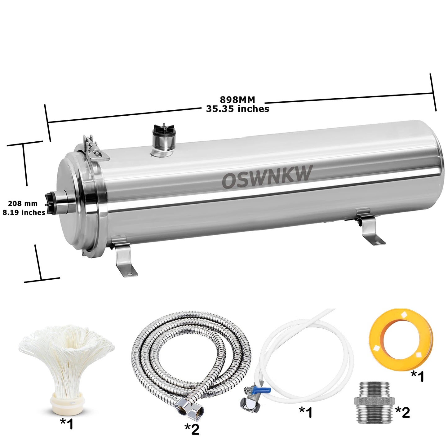 Large flow PVDF whole house ultrafiltration water purifier 0.01um pre-filter SUS304  service life 5 years.