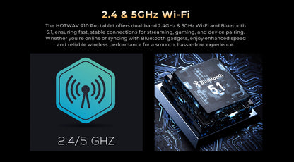 HOTWAV R10 Pro Rugged Tablet Android 14 10.1'' HD+ 13MP Camera Pad 10800mAh Battery 8GB 256GB 8-core OTG Charging Tablet PC