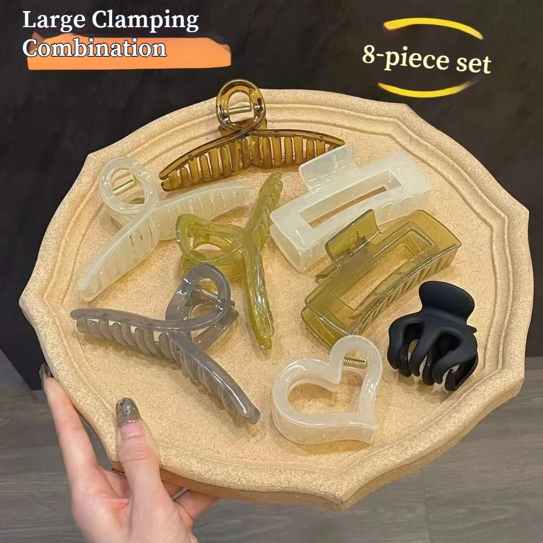 New 8-137PCS Set Hair Clip Combination Women Hair Accessories Grab Clip Hair Band Temperament Hairclip High Ponytail Headband.