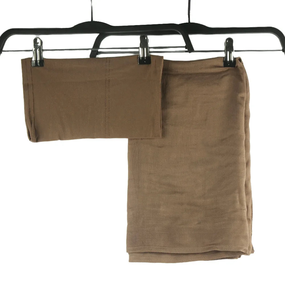 2pcs Set Modal Hijabs with Underscarf Caps Rayon Cotton Shawls for Women Plain Scarf Big Size Headscarf Islamic Turban Headband.