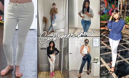 Fashion White Solid High Stretch Pencil Pants Women Full Season Skinny Leggings High Waist Tight Trousers Female Casual Wear.
