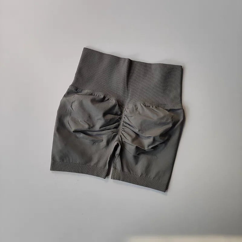 Summer High-Waist Women's Yoga Shorts Breathable Fitness Shorts Butt Lift Sports Running Cycling Push-Up Workout Gym Shorts.