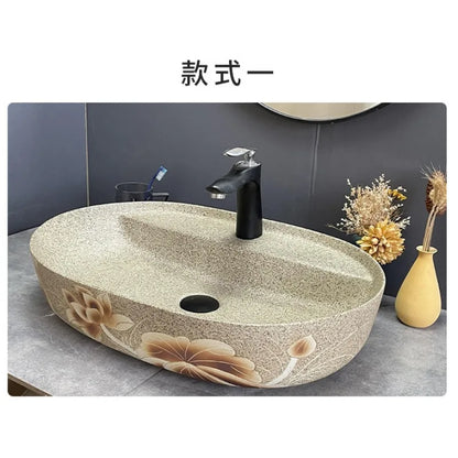 Modernes Badezimmerwaschbecken im nordischen Stil zum Waschen von Händen und Gesicht, minimalistisches Design, individuell gestaltet