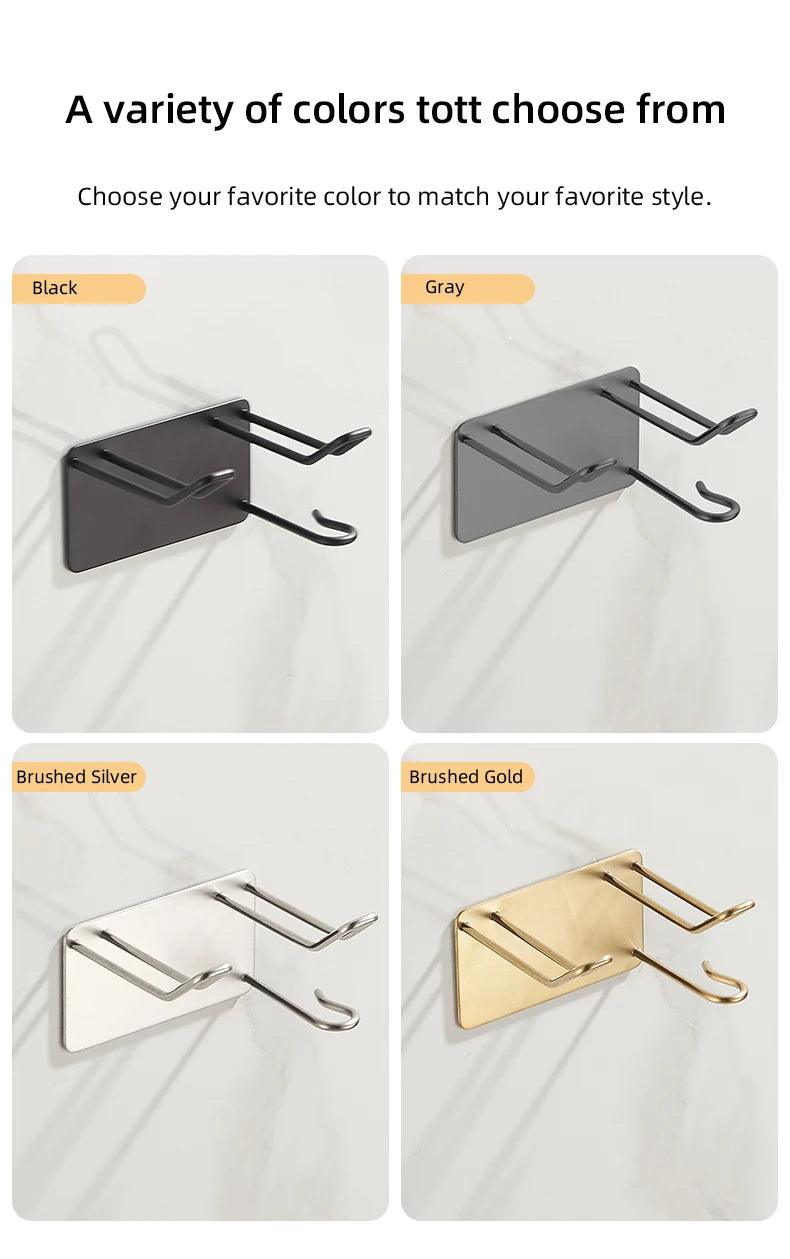 304 Edelstahl Haartrockner Rack hochwertige Bad Haartrockner Halter Wand selbst klebend ohne Stanzen wb8451